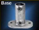 Railing Base Flange for 1 1/4" I.D. Hand Rail (1.66O.D.)  Galvanized cast Iron.