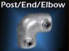 90 Degree Elbow for 1 1/4" I.D. Hand Rail (1.660O.D.) Galvanized cast iron.