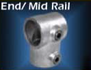 Short Tee for 1 1/4" I.D. Hand Rail (1.66 O.D.)Galvanized cast iron.