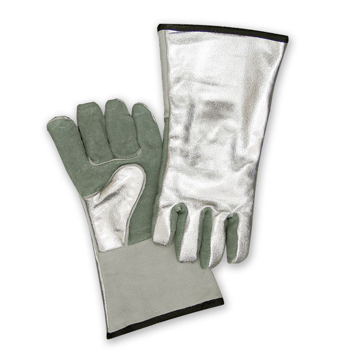 [A-901-ALUM] Split Leather Glove with 15 Oz. Aluminized Rayon