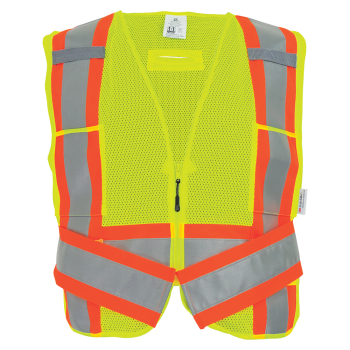[SA-GLO-002ADJ] Safety Vest, Adjustable, Class 2, Lime Green