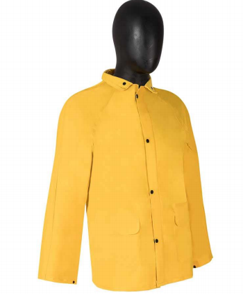 [SA-1222] Yellow Rain Jacket, .35MM PVC/Polyester, Detachable Hood
