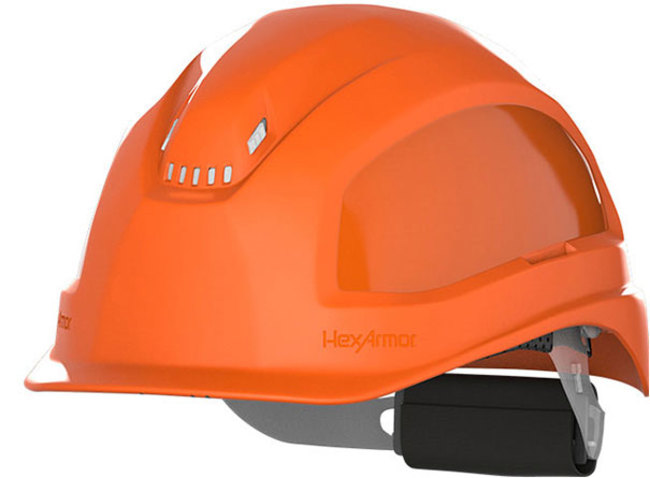Ceros Short Brim Vented Hard Hat, Orange ALRO LOGO