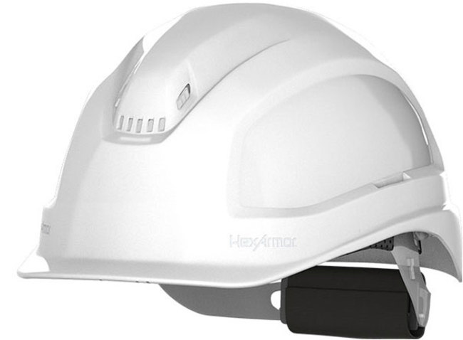 Ceros Short Brim Vented Hard Hat, White- ALRO Logo
