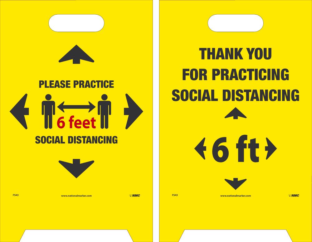 Thank You For Practicing Social Distancing, 6 ft., Double Sided, 19 x 12