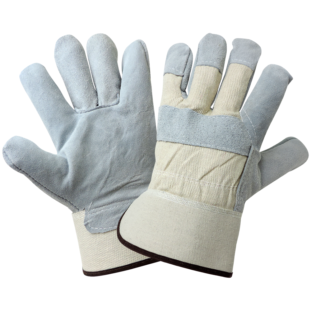 [A-530] 8 oz. Canvas Back Leather Palm Glove