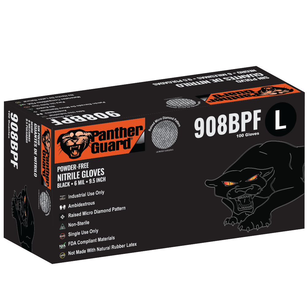 [A-908BPF] 6 Mil Disposable Gloves Nitrile Gloves - Powder Free