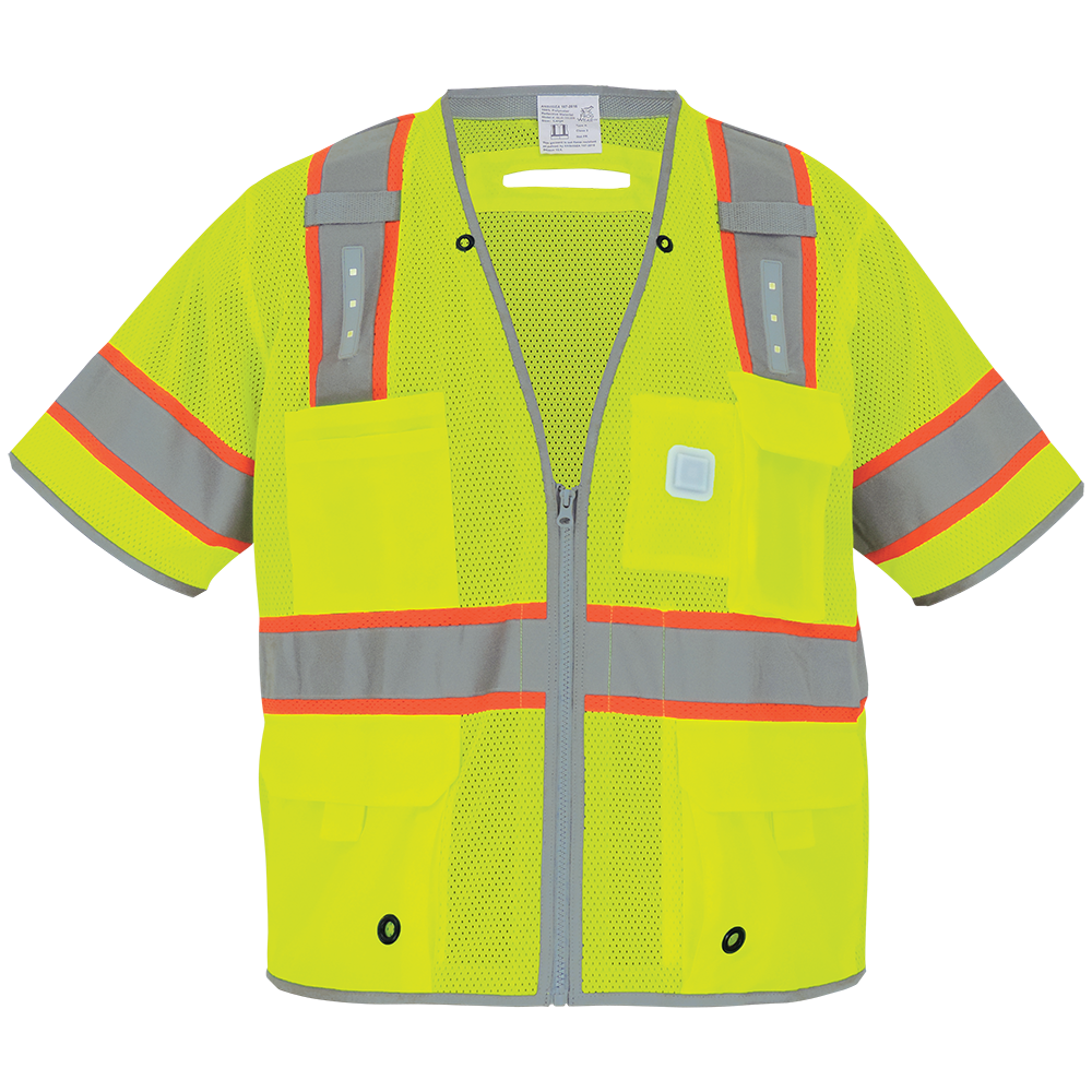 [GLO-315LED] High-Visibility Surveyors LED Safety Vest, Class 3