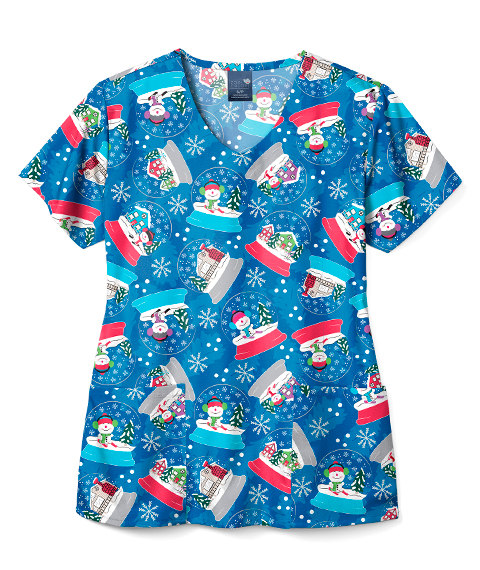 V-Neck Poly Print Top