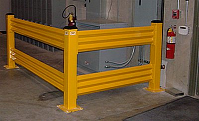 26" Tall INLINE Post, 4" Square, Safety Yellow