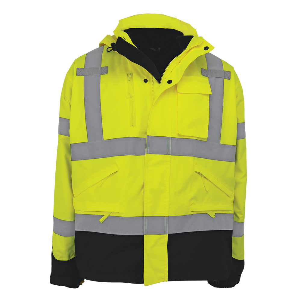 [SA-GLO-P3] FrogWear® High-Visibility Yellow/Green Three-in-One Hybrid Parka