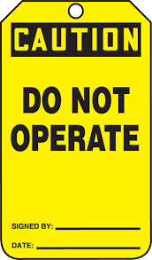 OSHA Caution Safety Tag, Do Not Operate, Yellow, 25/Pack
