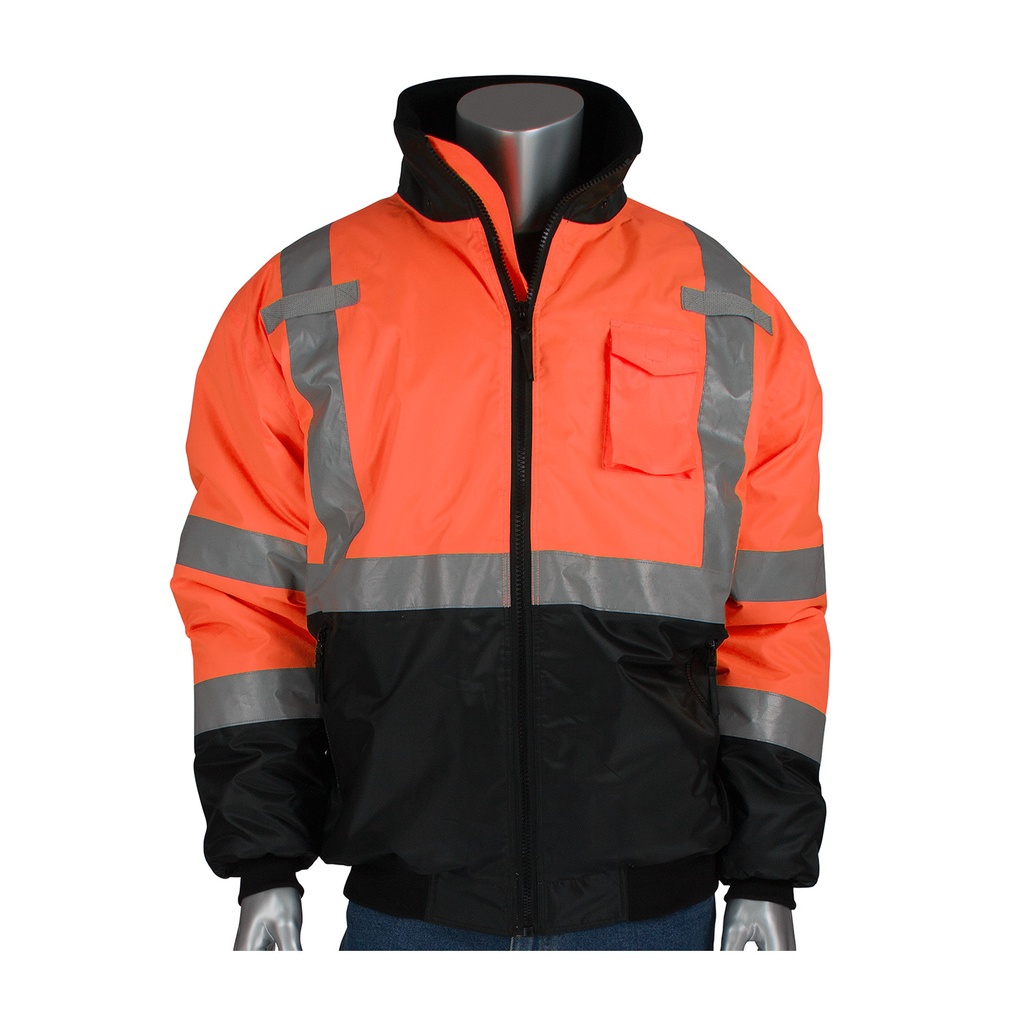 [SA-333-1740-OR] Value Black Bottom Bomber Jacket, Orange