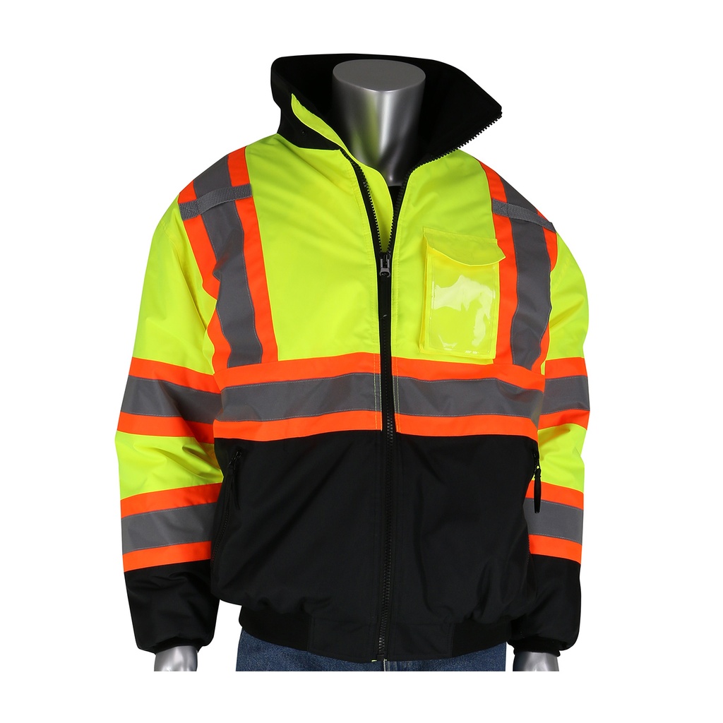[SA-333-1745-LY] Value Black Bottom Bomber Jacket, Two-Tone, Yellow