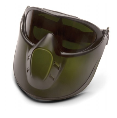 Capstone Shield w/ Soft Vinyl Goggle Body, Polycarbonate Shield conforms to the Face, 5.0 IR Filter Green H2X Anti-Fog Lens