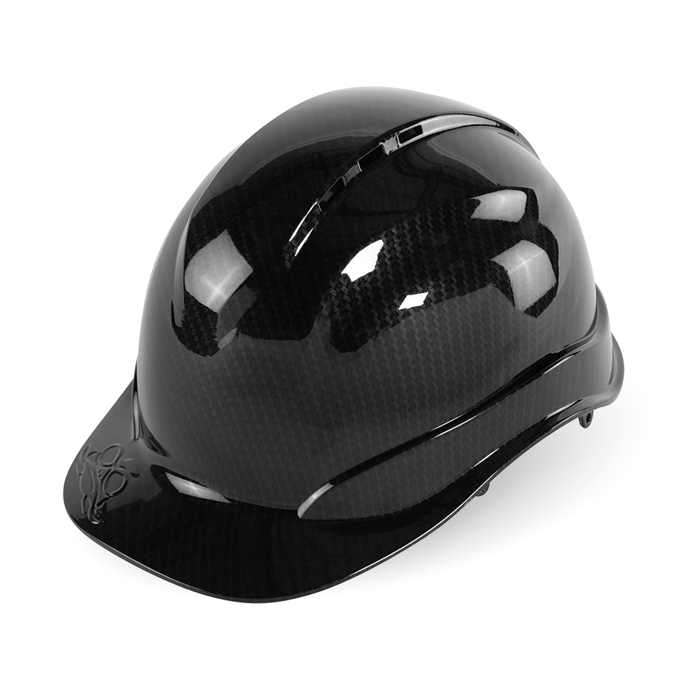 Shiny Black Graphite Vented Cap Style Hard Hat with 6-pt Suspension,  Type I Class C, Lightweight, low profile and reversible styling, 6 each per case
