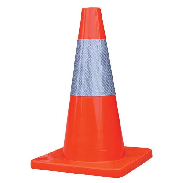 Traffic Cone w/ 6" Reflective Collar, 18", 2 lb, Dayglow Orange