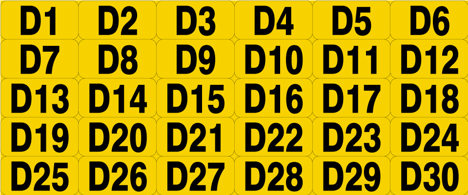 3 H X 6 W - Rectangle - Horizontal - Black on Yellow Slid-Gard Label (D 1-30)
