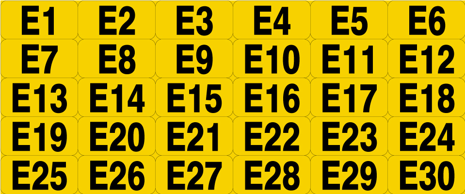 3 H X 6 W - Rectangle - Horizontal - Black on Yellow Slid-Gard Label (E 1-30)