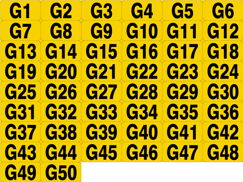 3 H X 6 W - Rectangle - Horizontal - Black on Yellow Slid-Gard Label (G 1-50)
