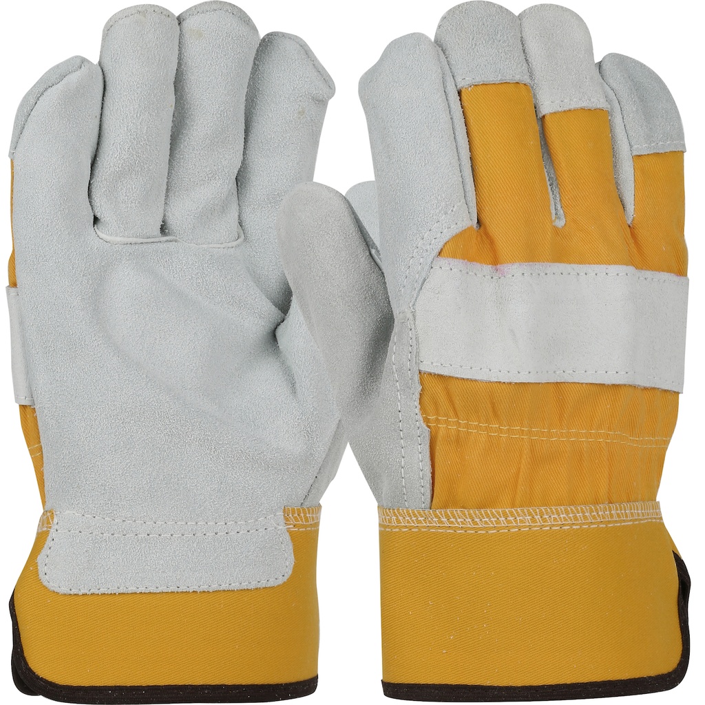 Premium Split Cowhide Leather Glove, Gunn Cut w/Rubberized Safety Cuff, Size XXXL