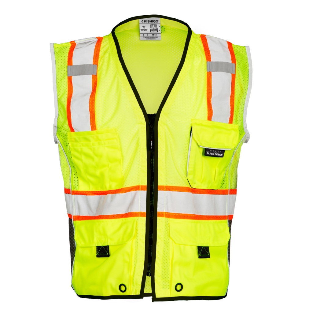 [SA-1513] Class 2 Premium Black Series Heavy Duty Safety Vest