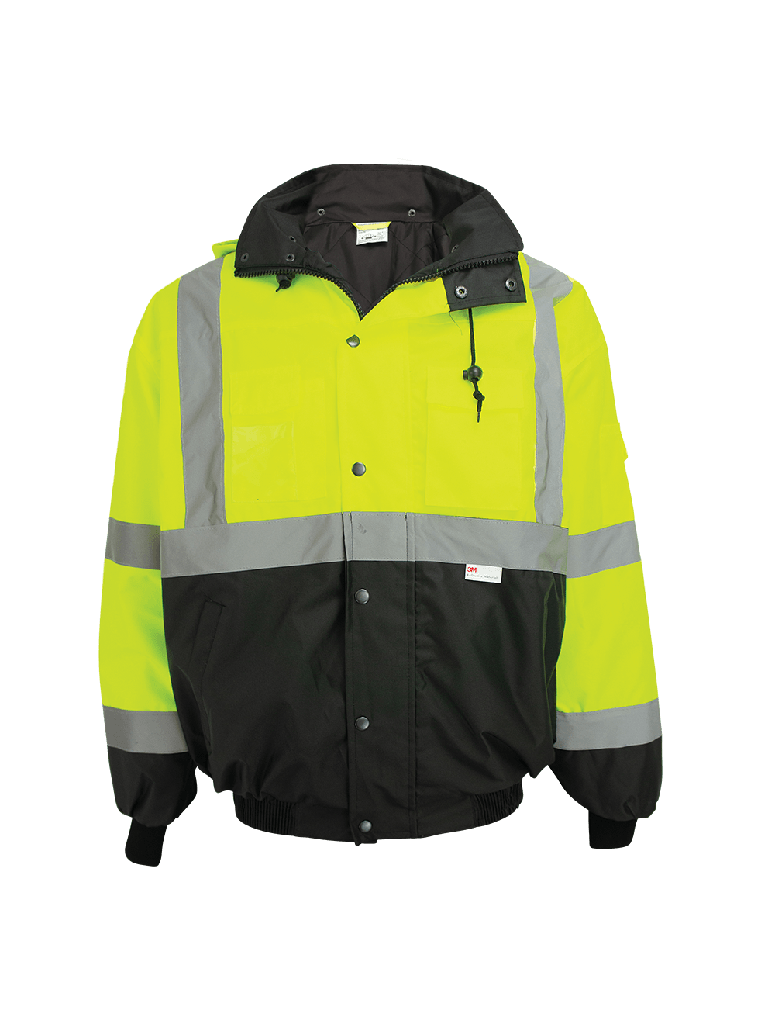 [SA-GLO-EB1] FrogWear® HV High-Visibility Black Interior Winter Bomber Jacket