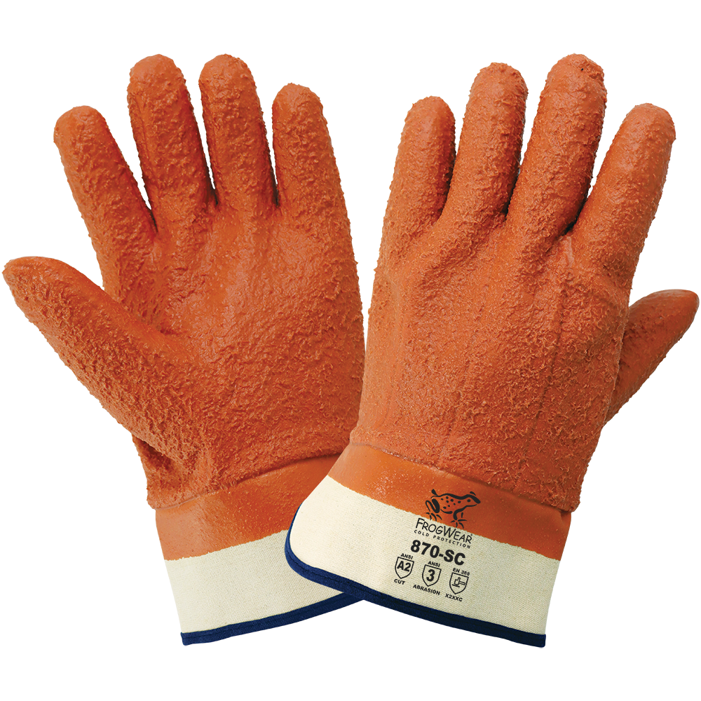 FrogWear® Cold Protection Heavy-Duty Rough Finish PVC Gloves