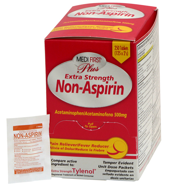 Non-Aspirin Extra Strength 500mg Tablets, 125x2/Box