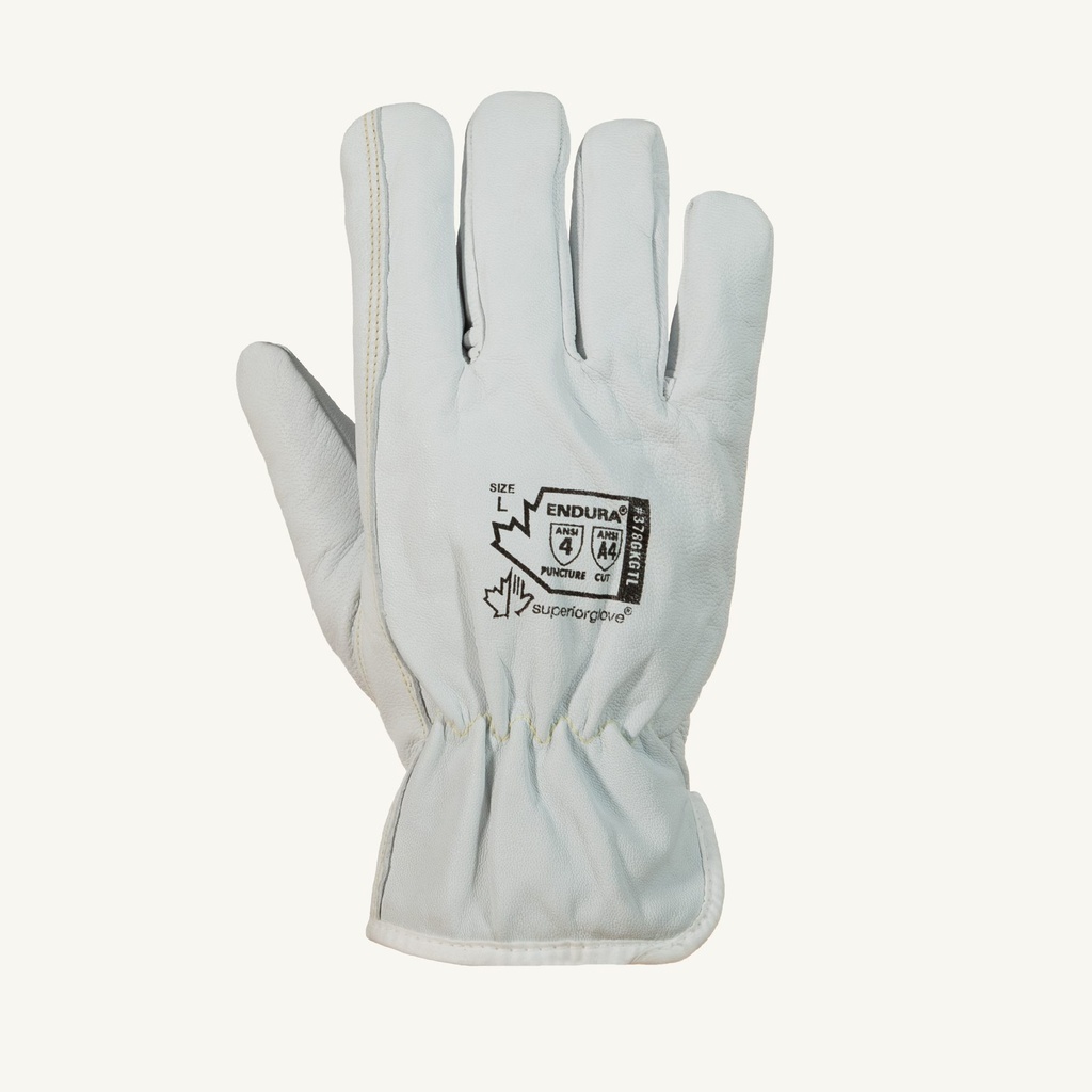 Winter Driver's Glovesm White Goatskin Grain Leather