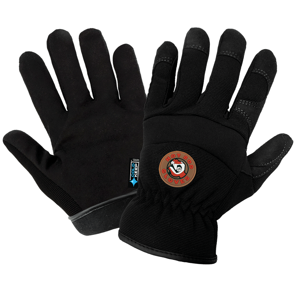 [A-HR3200INT] Hot Rod Gloves® Black, Low Temperature, Insulated, Waterproof, Synthetic Leather Palm Performance Gloves