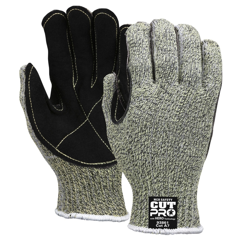 [A-93861] Cut Pro® Hero™ Cut Resistant Work Gloves W/ Leather Palm