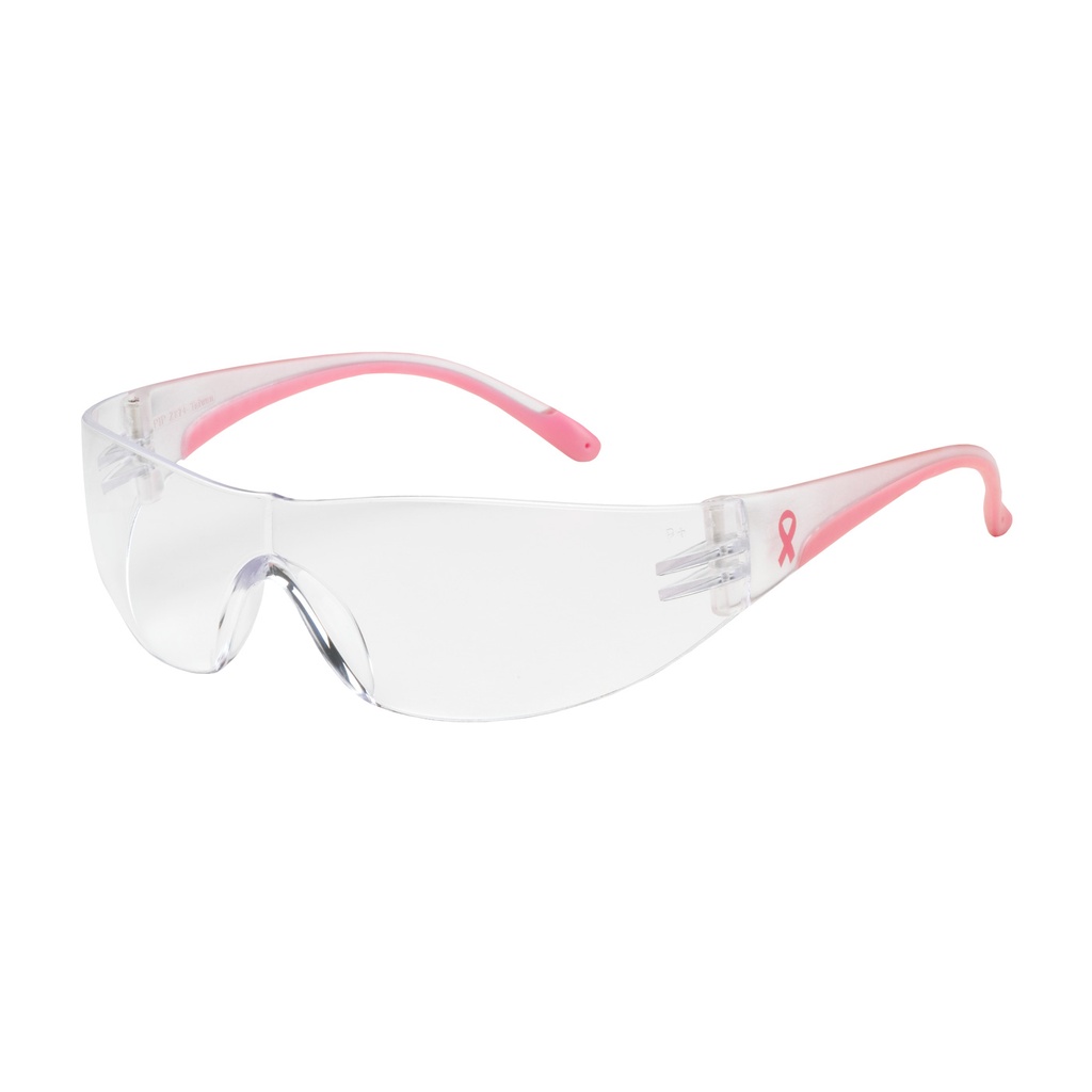[EP-250-10-09XX] Eva® Rimless Safety Glasses with Clear / Pink Temple, Clear Lens and Anti-Scratch / Anti-Fog Coating