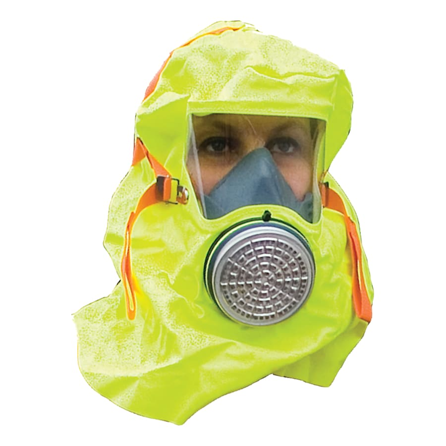 MSA S-Cap Fire Escape Hood, Hi-Viz Hood, Adjustable head harness with cotton neck seal