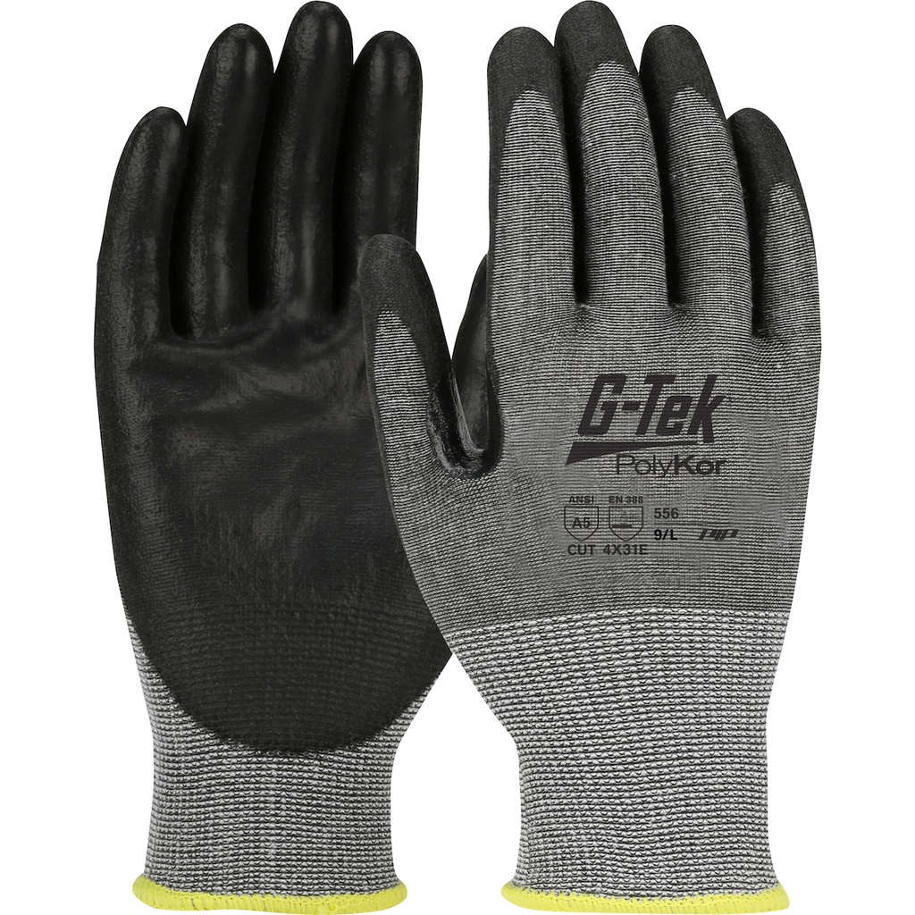 Seamless Knit PolyKor® Blended Glove with Polyurethane Coated Smooth Grip on Palm & Fingers - Touchscreen Compatible