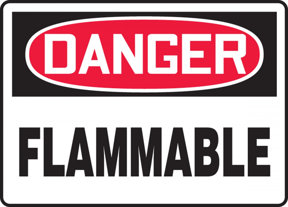 Sign, OSHA Danger Safety Sign: FLAMMABLE, 7 X 10, ALUMINUM FOR OUTDOOR USE