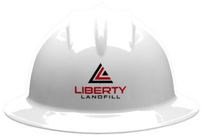 White Classic Full Brim Hard Hat, 6 Pt. Ratchet Suspension, w/Liberty Logo on Front, US Flag on Back, BYB111651