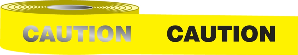 Reflective Plastic Barricade Tape: Caution, 1000'