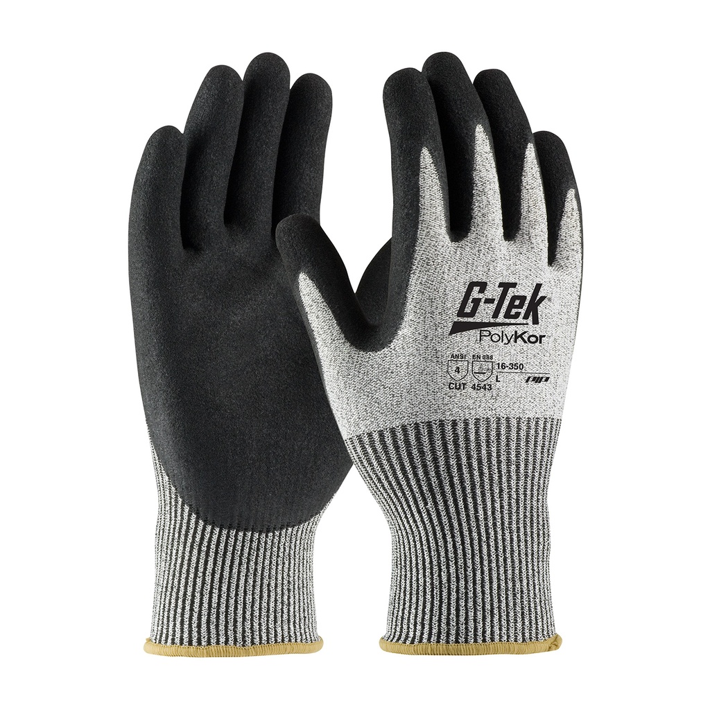 [A-16-350] G-Tek® Seamless Knit PolyKor® Blended with Double-Dipped Nitrile Coated Glove