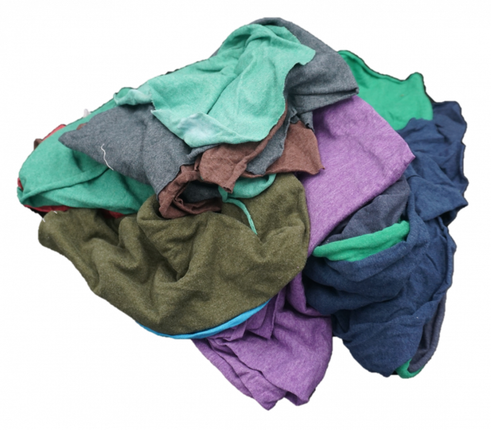 Absorbent Cotton T-Shirt Wipers, Prewashed