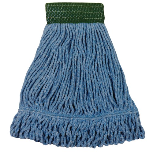 P28312 Performance Plus Blue Blended Loopend Mop Med Wide Band Green Mesh 12 / cs