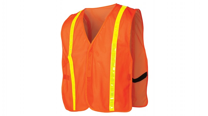 [SA-RV120] Pyramex Hi Vis Orange Safety Vest - Universal Fit - With Reflective Tape - Non-Rated