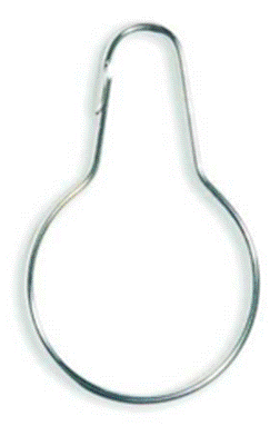 Shower Curtain Hooks, 2-5/8"x1-1/2, Stainless Steel, 13 EA/PK