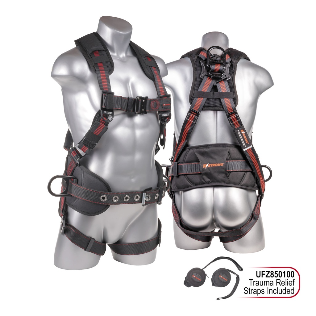 [FP-UFH10332P] 5-Point FBH, Padded Waist w/Tool Belt, Back/Shoulder Pad, Enhanced Dorsal D-ring, 2 Side D-rings, QC Chest and Legs