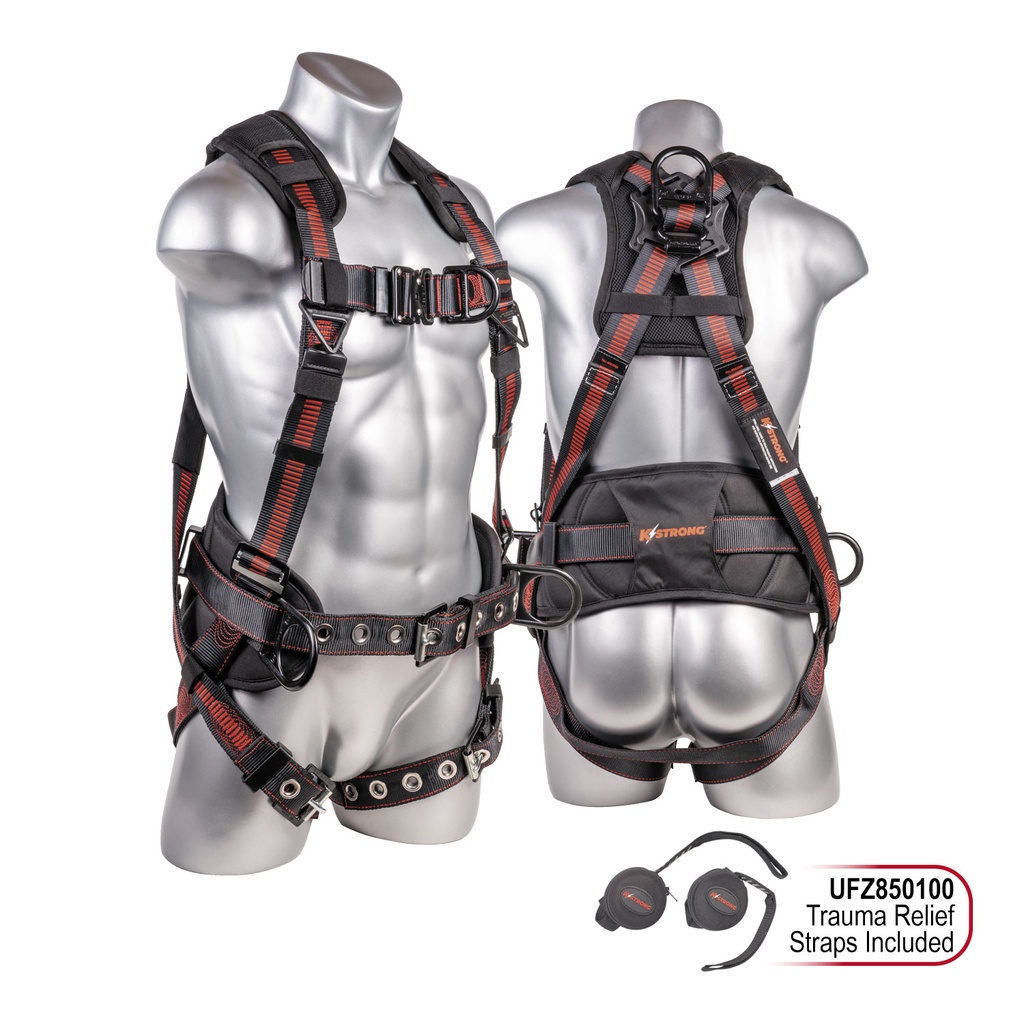 [FP-UFH10341G] 5-Point FBH, Padded Waist w/Tool Belt, Back/Shoulder Pad, 1 Enhanced Dorsal D-ring, Front D-ring and 2 Side D-rings, Trauma Relief Straps, QC Chest and TB Legs