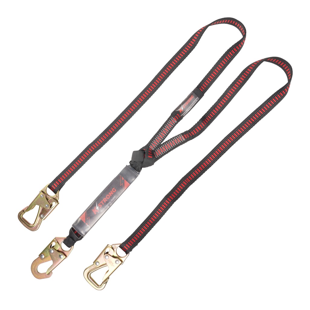 [FP-UFL201421] 6' Clear Pack SAL Twin leg 100% tie-off with snap hook and two tie-back hooks