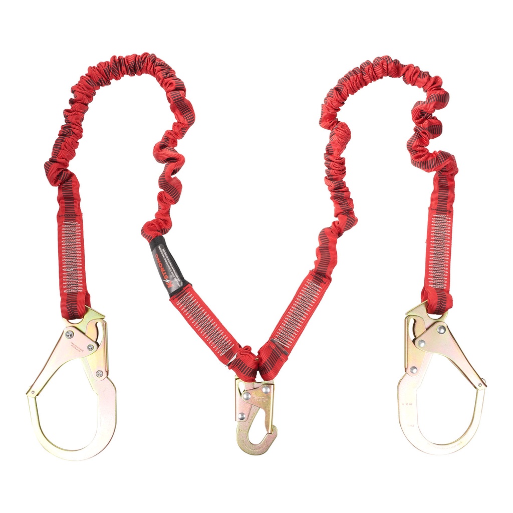 [FP-UFL206131] 4.5 - 6 ft. Elasticated SAL Twin leg 100% tie-off with (1) snap hook and (2) rebar hooks