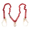[FP-UFL206131] 4.5 - 6 ft. Elasticated SAL Twin leg 100% tie-off with (1) snap hook and (2) rebar hooks