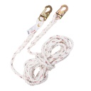 [FP-UFR210050] 50 ft. Vertical White Polydac Rope Lifeline with Snap Hooks at Both Ends