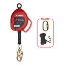 [FP-UFS310030] 30' Galvanized Cable SRL, swivel eye at anchorage end, other end load indicator swivel snap hook. Includes installation carabiner and tagline
